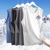 2025 Nueva Camiseta Chaleco de Seda de Hielo para Hombre Verano Holgada Deportiva Fitness Secado Rápido Sin Mangas Chaleco Camiseta Fina