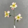 Nova flor de íris artificial com 3 cabeças, adequada para decoração de casa, exibição na sala de estar, adereços de fotografia de casamento e arranjos florais
