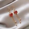 Pendientes de borla con forma de hoja de arce (2023) para mujer, de plata S925, con diseño de nicho y explosiones, con gancho para la oreja con sensación avanzada.