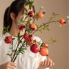 Ramas de Fruta de Granada de Flor Artificial Hogar Flor Falsa de Espuma Suave de Ajuste Flor de Vara Larga de Pie Ramas de Flores Adornos de Flores Decorativas