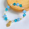Pulsera de cristal súper brillante para mujer primavera y verano nuevo colgante de amor pulsera de cuentas de vidrio de flores calientes pulsera Mori para estudiante