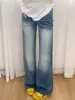 Talla grande Jeans Retro Americanos Micro-acampanados para Mujer Otoño e Invierno niña gordita Sueltos Adelgazantes Cintura Alta Pierna Recta Pantalones de Pierna Ancha
