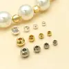 Cuentas Sueltas con Conservación de Color Rellenas de Oro de 18K Sólidas Facetadas Láser Cuentas Espaciadoras Accesorios DIY Pulsera Collar Accesorios para Joyería con Cuentas