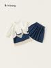 Youbao Huzhou Zhili Ropa Infantil Traje para Niñas Primavera y Otoño 2026 Chaleco de Mezclilla Infantil Conjunto Casual de Tres Piezas para Niñas Pequeñas