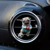 Novo Cão de Chute Plano de Acrílico para Saída de Ar Condicionado de Carro Clipe Decorativo de Aromaterapia Perfume para Carro