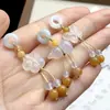 Ágata Natural Cuia Jade Contas Espaçadoras Pequenas Contas de Encaixe Pulseira DIY Acessórios de Contas Pingente Atacado em Estoque