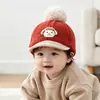 Gorro para Bebé para Otoño e Invierno, Lindo Gorro de Pana con Pompón y Pico de Pato, Gorra de Béisbol Súper Adorable y Cálida para Niños y Niñas