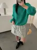 Suéter de punto informal con cuello redondo, nueva colección otoño/invierno 2026, corte holgado, adelgazante, jersey suave y versátil para mujer