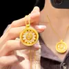 Novo Estilo Pingente Giratório de Margarida Banhado a Ouro com Brilho Total de Diamante, Colar Redondo de Corda Trançada Exquisito de Alta Qualidade para Mulheres, Suprimento para Transmissão ao Vivo