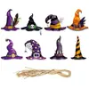 Etiquetas de decoración para fiestas de Halloween de productos nuevos transfronterizos, etiquetas y adornos de calabaza bruja para decoración de ambiente de Halloween