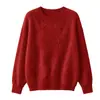Novedades para Otoño/Invierno 26: Suéter básico de polar con cuello redondo, jersey de polar de cachemira de seda de mora, suéter de lana de corte holgado