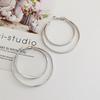 Atmósfera de moda Arete grande de plata S925 plata de ley personalidad exagerado doble arete grande aretes de moda aretes de temperamento europeo y americano
