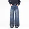 Ropa de Hombre Fengshe / Novedad Primavera 2026 Estilo Americano Holgado High Street Pantalones de Pierna Ancha Jeans para Hombre Pantalones de Pierna Recta