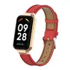Adequado para Pulseira Redmi Band 2, Pulseira de Couro Fashionável com Padrão Lichia, Pulseira de Couro Miband 8Active