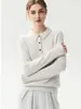 Estilo retro e intelectual~ Suéter polo de punto 100% cachemir puro para mujer para otoño e invierno, con un cuello suave y elegante y un suéter base cómodo y versátil