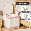 Inodoro Móvil para Ancianos, Mujeres Embarazadas, Silla Plegable Portátil para Adultos, Escupidera Doméstica de Plástico para Interiores