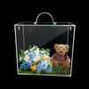 Caixa de Flores Transparente em Acrílico, Caixa de Presente de Casamento Portátil, Recipiente para Flores Eternas, Material DIY, Acrílico de Alta Transparência