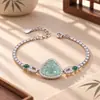 Lujo Ligero Moda Nuevo Estilo Chino Material Natural Peligroso Jade Azul de Agua Buda Maitreya Pulsera Incrustada para Mujer Fábrica de Budas Venta al por Mayor