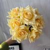 Arreglo floral de pared con flores de rosas artificiales de 7 esquinas retro otoñales para bodas, decoración suave para el hogar, mesa de comedor y flores artificiales.