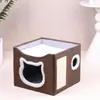 Nido de Cuatro Estaciones para Mascotas Gato y Perro Doble Capa Plegable Mediano Nido Villa Nido de Almacenamiento para Mascotas Casa Plegable para Gatos Nido con Rascador para Gatos