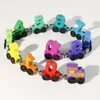 Tren Magnético de Madera de Colores para Niños, Tren Magnético de Números, Bloques de Construcción Cognitivos de Color y Número para Bebés, Juguete de Ensamblaje