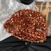 Gorro de Ganchillo Hecho a Mano con Lentejuelas Caladas para Niñas, Sombrero Delgado Transpirable Fresco de Verano, Gorro de Punto de Moda y de Alta Gama