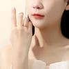 Anillo de tres capas de plata esterlina 925 de estilo lujoso y ligero para mujer, diseño redondo de planeta de moda japonesa y coreana, con apertura de anillo de nicho para mujer.