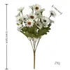 Flor artificial de fábrica cor de outono margarida pequena artesanato buquê pequeno crisântemo selvagem flor falsa decoração de casa jardim em estoque atacado
