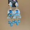 Elegância vintage! Brincos de franja em gota d'água com zircônia azul, brincos estilo corte francês, sensação de luxo leve e alta qualidade para mulheres