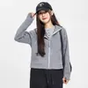 Nuevo Modelo 2026 Serie Lu Sudadera Holgada Adelgazante de Cintura Ultra Alta para Mujer, Top de Felpa Cepillada para Mujer, Chaqueta Cálida con Capucha para Mujer, Otoño