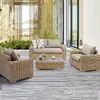 Sofá de Ratán para Exteriores, Patio de Jardín al Aire Libre, Impermeable y a Prueba de Sol, Conjunto de Muebles de Ratán para Terraza de Casa de Huéspedes de Ocio