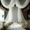 Arco de Boda Blanco Decoración Cortina de Tela Tul Transparente para Decoración Ceremonia de Boda Romántica Recepción