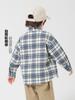 Camisa de Algodão Puro de Manga Longa para Meninos, Estilo Outono e Primavera Roupas Infantis, Camisa Xadrez Infantil, Blusa de Outono, Tendência