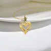 Accesorios de Nuevo Producto Transfronterizos Estilo Coreano Moda Collar Colgante Corazón a Corazón Colgante en Forma de Corazón Cadena para Clavícula de Mujer Regalo de Navidad