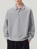 Ropa Muxi Otoño/Invierno Retro Holgado Casual Deportivo Sudadera Camisa POLO Versátil Estilo Pareja Camiseta Hombre Manga Larga