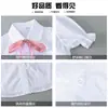 Camisa Blanca de Manga Corta para Niña Camisa Blanca de Manga Larga de Encaje 100% Algodón para Niño Estilo Occidental Niños Grandes Uniforme de Escuela Primaria Nuevo Verano