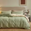 Juego de Cama de Cuatro Piezas de Algodón Puro de Lujo Ligero de Gama Alta Funda Nórdica de Algodón Puro Simple Forro Polar Cepillado Espeso Sábana Bajera Sábana Plana Ropa de Cama Cálida para Dormitorio
