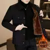 Chaqueta de Otoño e Invierno para Hombre Tendencia Chaqueta con Estampado de Solapa Ropa de Trabajo Casual Atractivo de Gama Alta Versátil Top Engrosado Ropa de Hombre