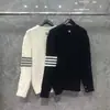 TB Tom Winter Nuevo Suéter de Punto Trenzado Cuello en V para Hombre y Mujer Moda Casual Versátil Camisa de Manga Larga de Lana