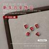 Joyería para Uñas de Año Nuevo Gato de la Suerte Yuanbao Metal Rojo de Año Nuevo Año del Extraterrestre Año de la Serpiente Aleación Adornos para Uñas 5