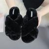 2021 Nuevas Pantuflas Cross Mao para Mujer Transfronterizas Amazon Explosiones Talla Grande Antideslizantes Cómodas Cálidas de Lana Algodón