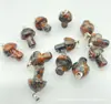 Europa y Estados Unidos venta caliente cristal natural piedra ágata 2 cm mini hongo colgante collar accesorios DIY hecho a mano