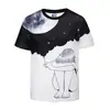 Estilo Nuevo de Verano 3D Europeo y Americano Manga Corta Ropa Formal para Hombre Falso Dos Piezas Estampado Digital Original Creativo Regalo Camiseta