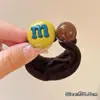 Novo Elástico de Cabelo para Rabo de Cavalo Estilo Coreano com Design de Balas M&M, Elástico Alargado, Corda de Cabelo Fofa para Rabo de Cavalo de Menina Venda por Atacado