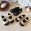 Sapatos Pequenos de Couro com Padrão de Diamante Estilo Chanel 2026 Primavera/Outono Nova Versão Coreana Sapatos de Princesa Floridos para Meninas Sapatos Mary Jane com Solado Macio