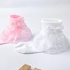 Meias de algodão para meninas cor sólida renda bordada renda meias infantis laço Pérola meias curtas de algodão meias de dança para bebê