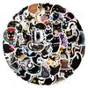 50 pegatinas de dibujos animados de un lindo gato negro para portátil, cuaderno de cuentas, decoración de carcasa de teléfono móvil, pegatinas impermeables DIY