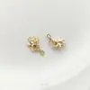 Chapado en Oro de 14K Electroplateado Zircón Pequeña Margarita Tulipán Rosa Flor Colgante Pendientes Hechos a Mano Pulsera Colgante