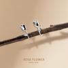 Pendientes Nalan de plata s925 con diseño de tulipán y personalidad simple, pequeños pendientes de flores frescas de verano, G9459