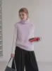 Suéter de punto sin mangas, cuello alto, color liso, estilo suave para mujer, nueva colección 2026